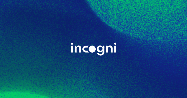 Incogni logo on a blue and green gradient